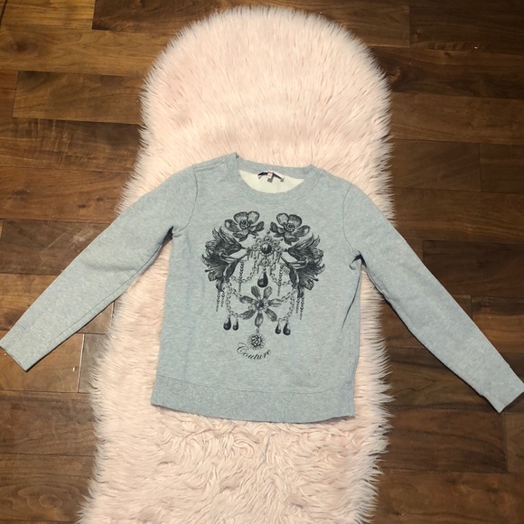 Juicy Couture Gray sweater with bling size small - Picture 1 of 7